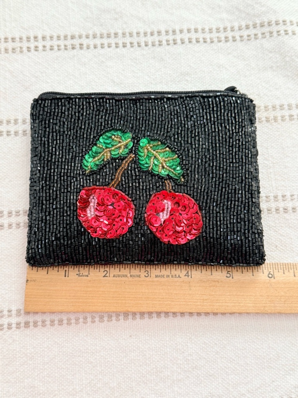Beaded Cherry Pouch - Picture 4 of 5